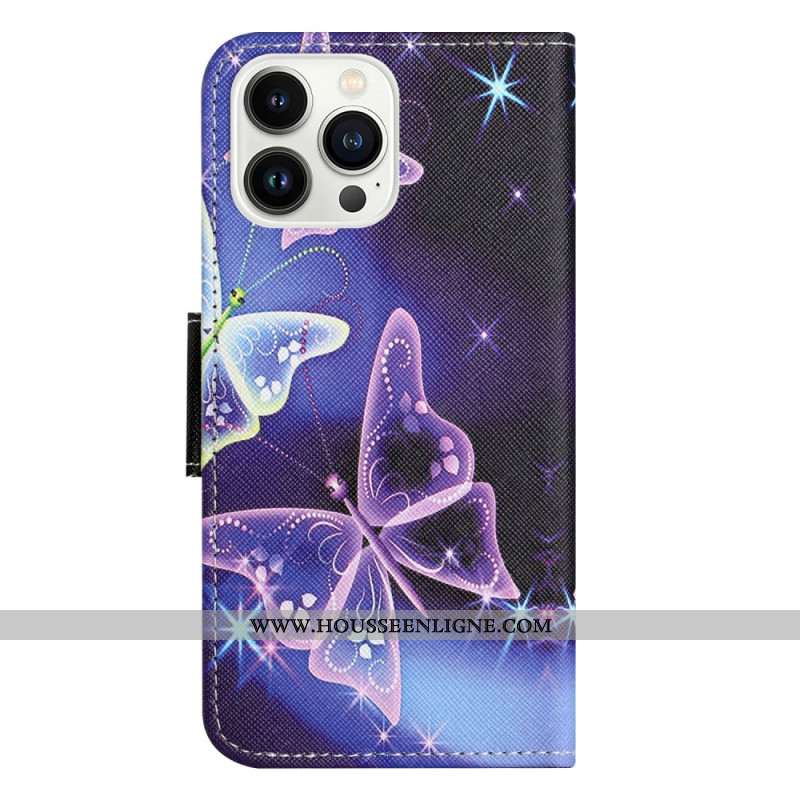 Housse iPhone 16 Pro Max Papillons Scintillants