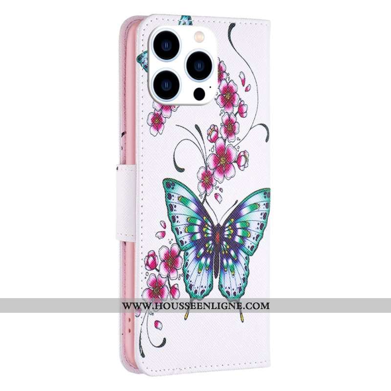 Housse iPhone 16 Pro Max Papillons Verts