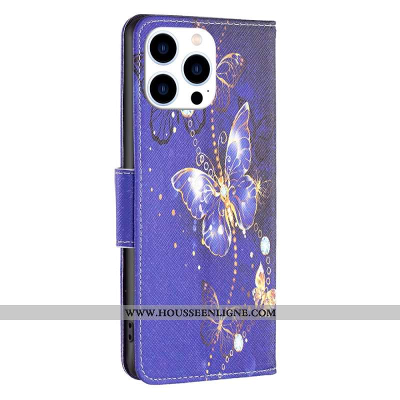 Housse iPhone 16 Pro Max Papillons Violets