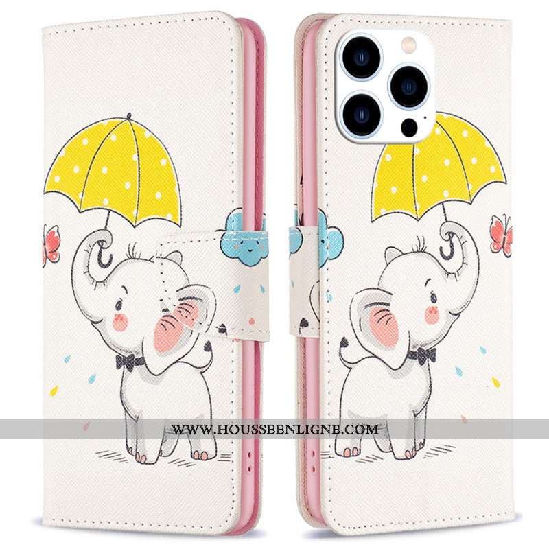 Housse iPhone 16 Pro Max Parapluie et Éléphant