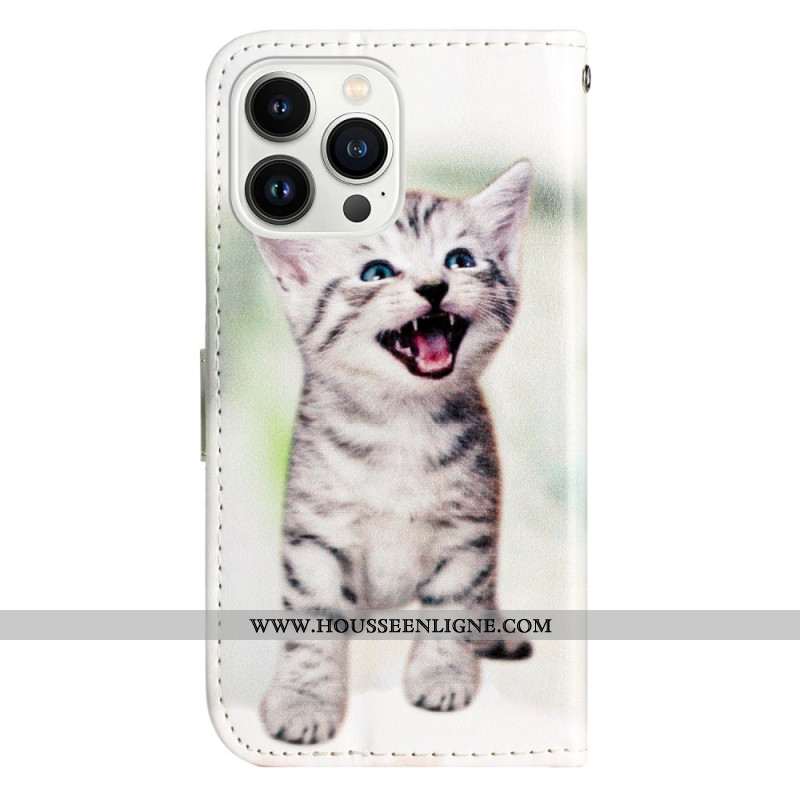 Housse iPhone 16 Pro Max Petit Chat à Lanière