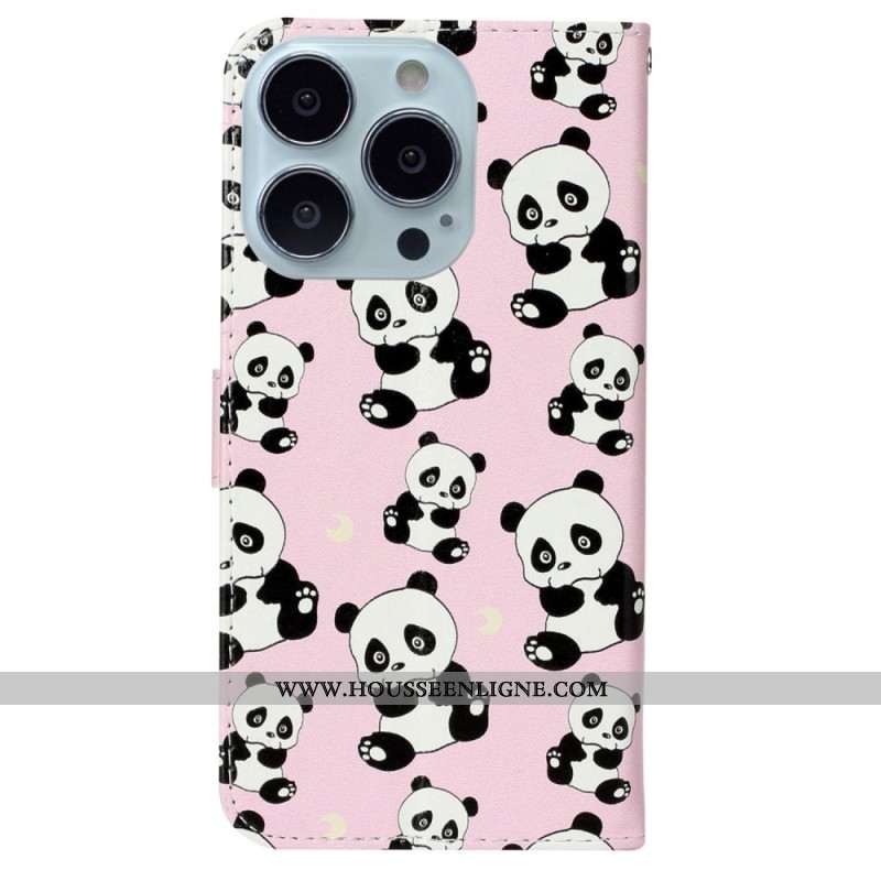 Housse iPhone 16 Pro Max Petits Pandas à Lanière