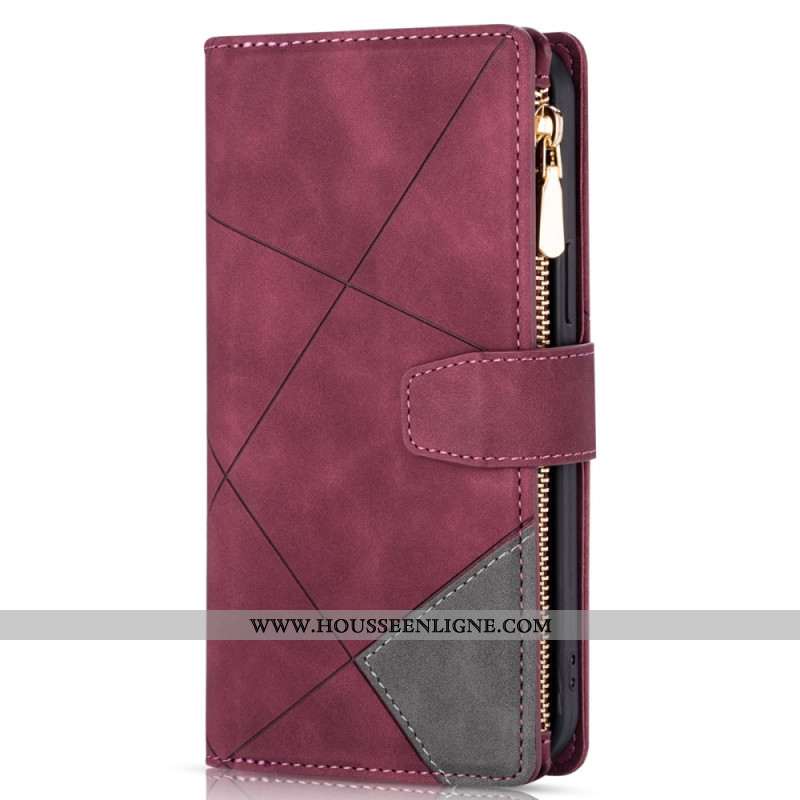 Housse iPhone 16 Pro Max Portefeuille Motif Géométrique