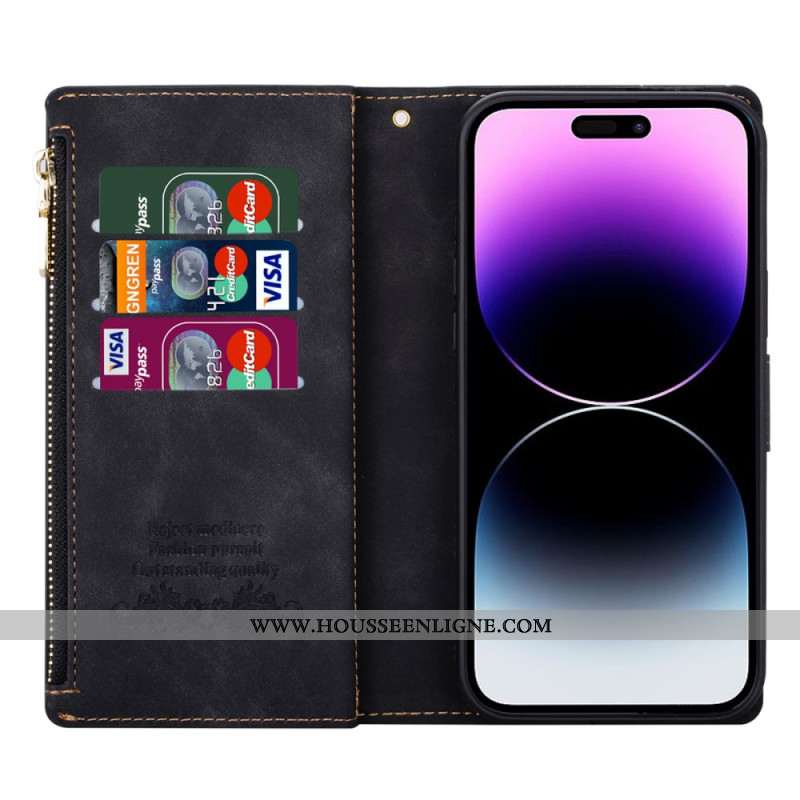 Housse iPhone 16 Pro Max Portefeuille Motif Géométrique