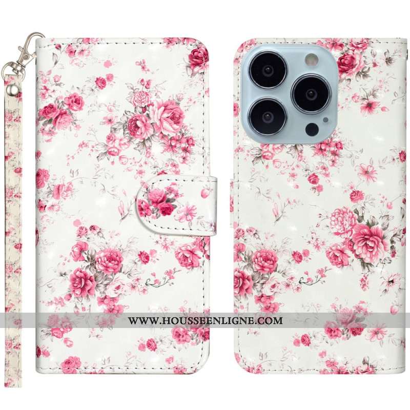 Housse iPhone 16 Pro Max Roses à Lanière