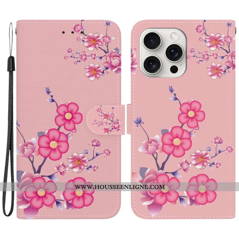 Housse iPhone 16 Pro Max Sakura à Lanière