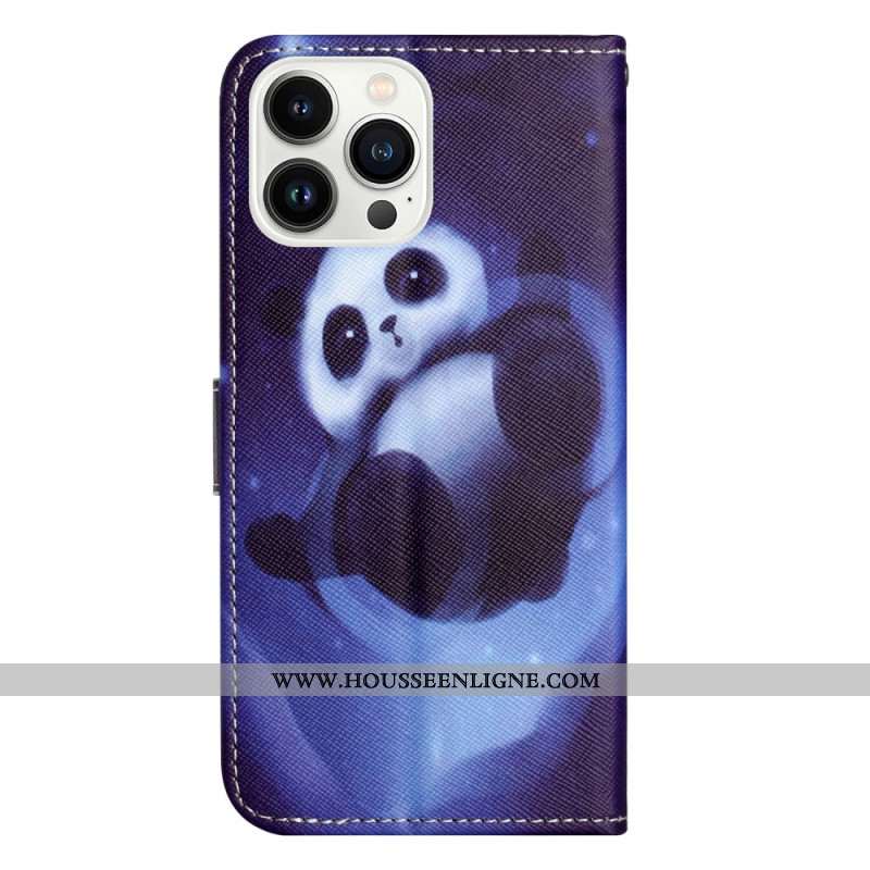 Housse iPhone 16 Pro Max Space Panda à Lanière