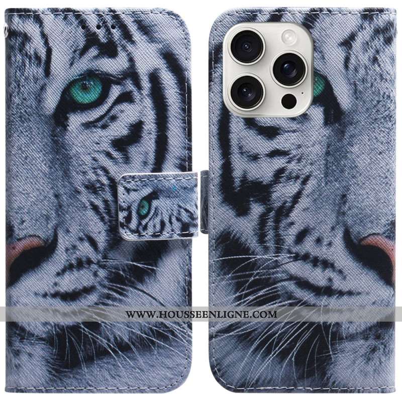 Housse iPhone 16 Pro Max Tigre Blanc