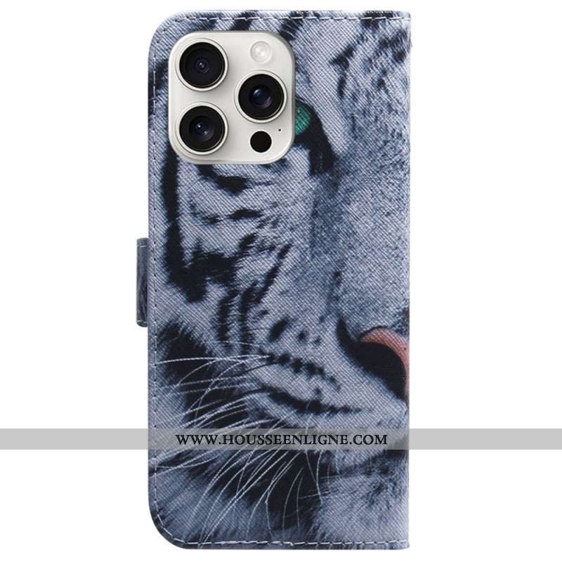 Housse iPhone 16 Pro Max Tigre Blanc