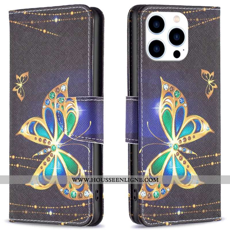 Housse iPhone 16 Pro Papillons Bijoux