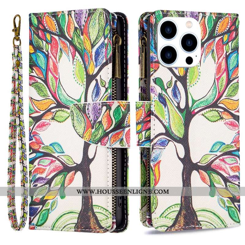 Housse iPhone 16 Pro Portefeuille Arbre de Vie