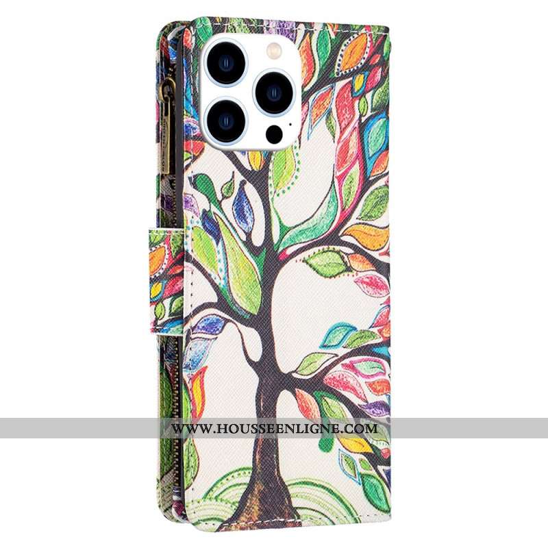 Housse iPhone 16 Pro Portefeuille Arbre de Vie