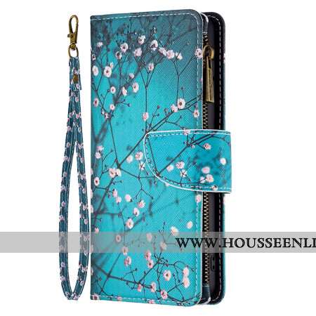 Housse iPhone 16 Pro Portefeuille Fleur de Prunier