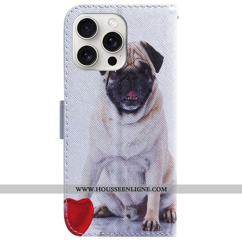 Housse iPhone 16 Pro Pug Dog