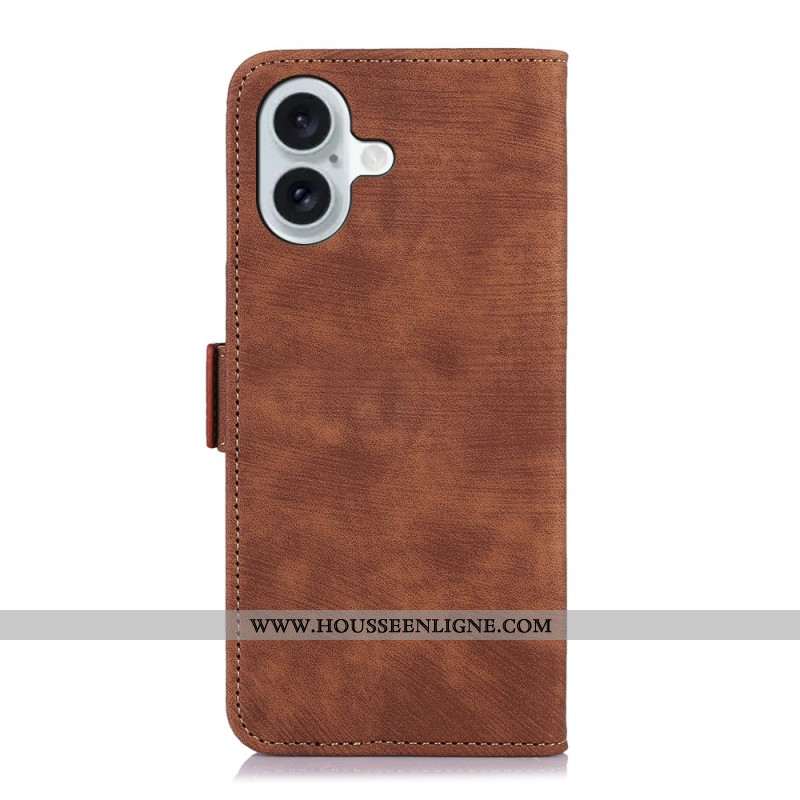 Housse iPhone 16 Simili Cuir Vintage ABEEL