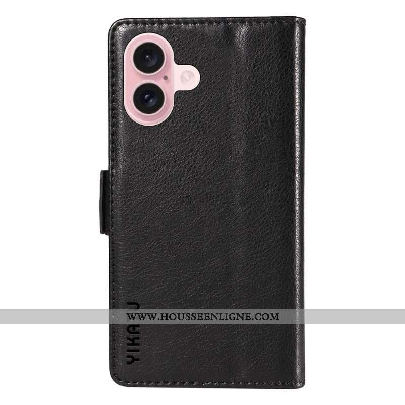 Housse iPhone 16 Simili Cuir Vintage YIKATU