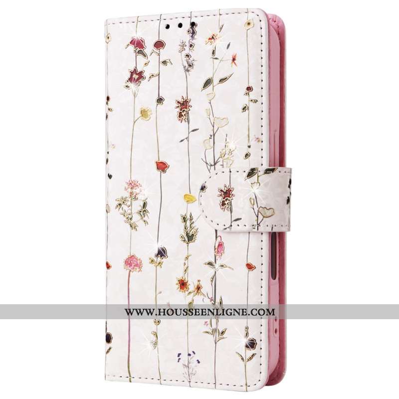 Housse iPhone 16 Technologie Blocage RFID Fleurs