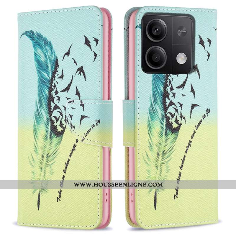 Housse pour Xiaomi Redmi Note 13 5G Plume et Oiseaux