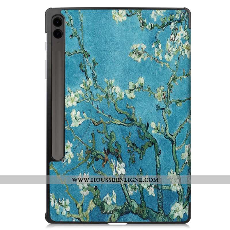 Smart Case Samsung Galaxy Tab S9 FE Plus Porte-Stylet Fleurs d'Abricot