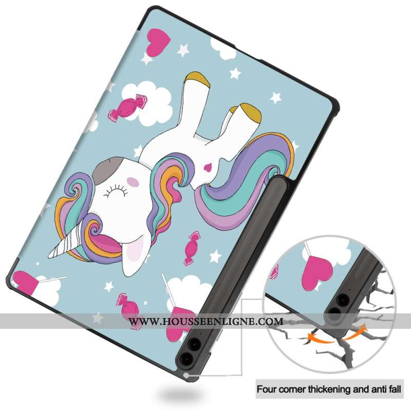 Smart Case Samsung Galaxy Tab S9 FE Plus Porte-Stylet Licorne