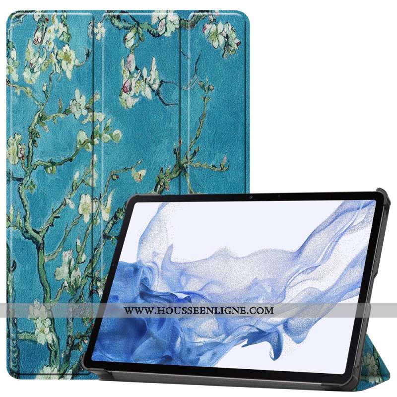 Smart Case Samsung Galaxy Tab S9 Fleurs d'Abricot