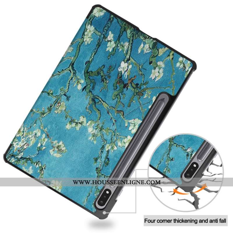 Smart Case Samsung Galaxy Tab S9 Fleurs d'Abricot