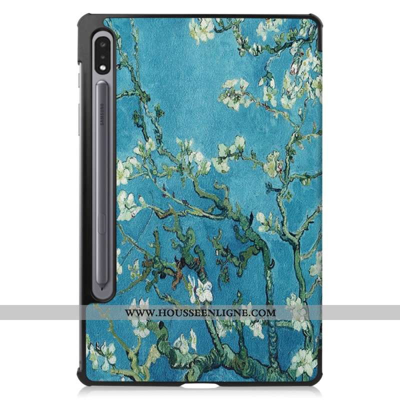 Smart Case Samsung Galaxy Tab S9 Fleurs d'Abricot