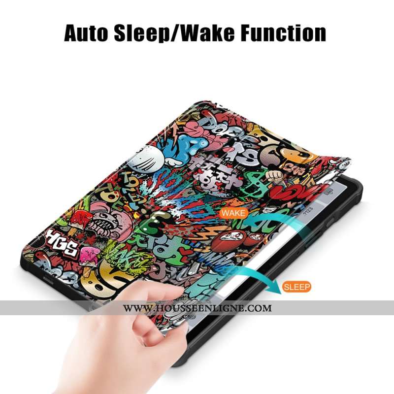 Smart Case Samsung Galaxy Tab S9 Plus Dos Transparent Graffiti