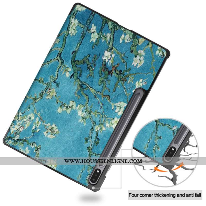 Smart Case Samsung Galaxy Tab S9 Plus Fleurs d'Abricot