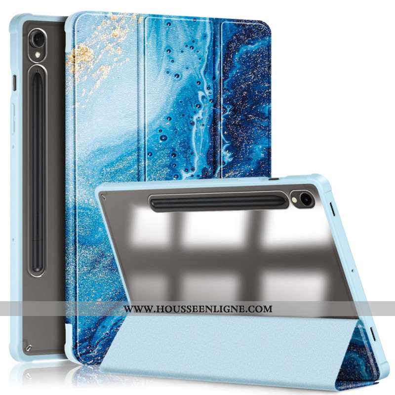 Smart Case Samsung Galaxy Tab S9 Porte-Stylet Dos Transparent Vague