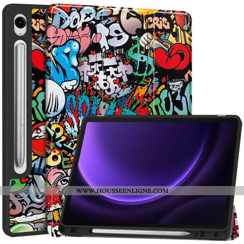 Smart Case Samsung Galaxy Tab S9 / Tab S9 FE Porte-Stylet Graffitis