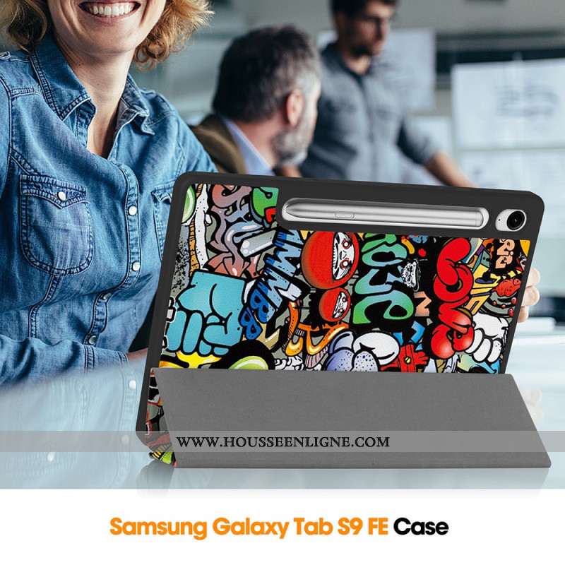 Smart Case Samsung Galaxy Tab S9 / Tab S9 FE Porte-Stylet Graffitis