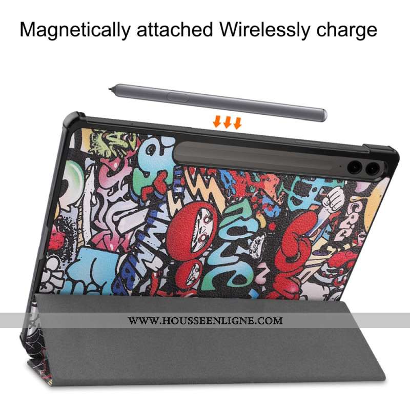 Smart CaseSamsung Galaxy Tab S9 FE Plus Porte-Stylet Graffiti